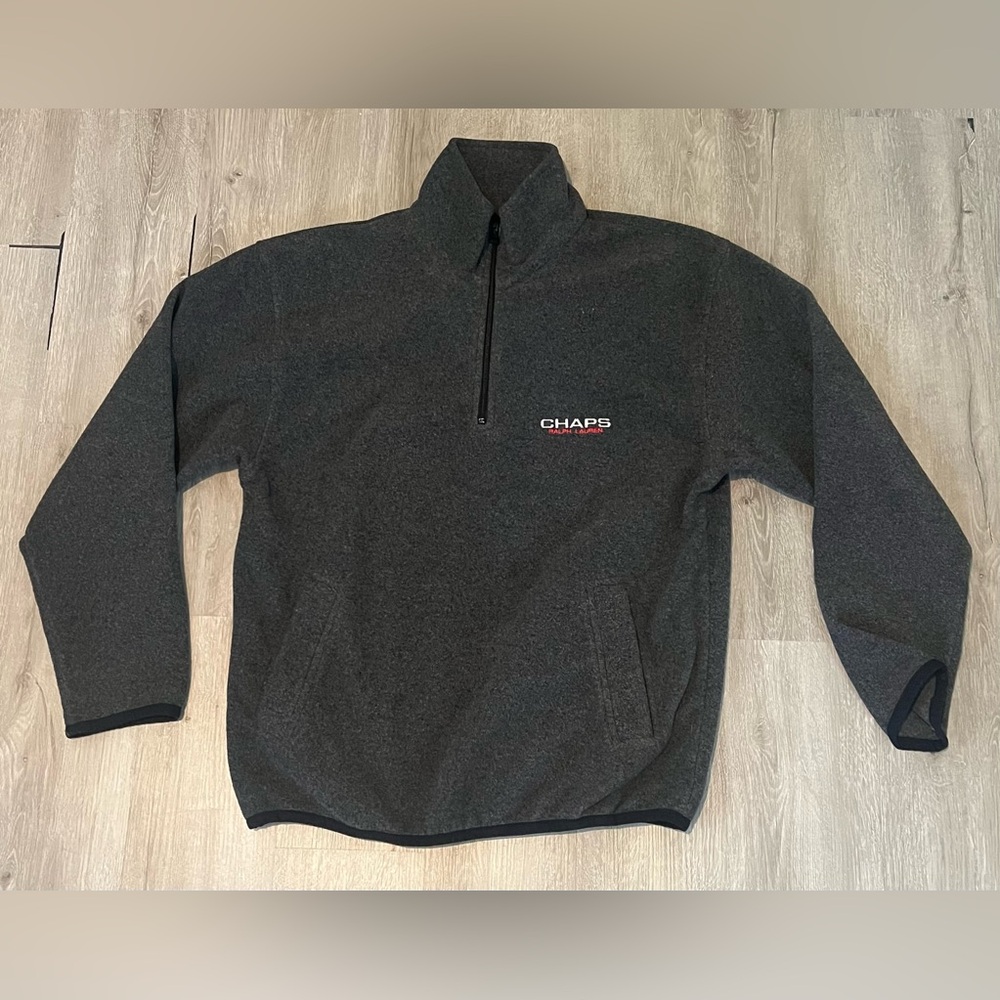 Vintage Chaps Ralph Lauren  Men's Charcoal Zip-Up Sweater